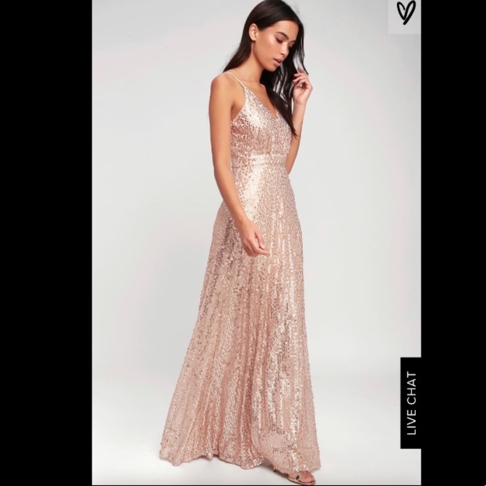 Champagne Maxi Dress from Lulu’s.